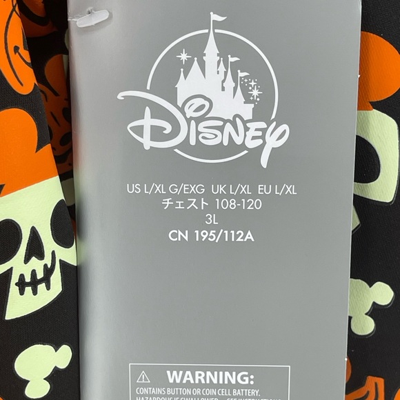 Mickey Mouse Pumpkin Disney Party Halloween Glow Blazer Light Up Tie L\XL New - Picture 10 of 12
